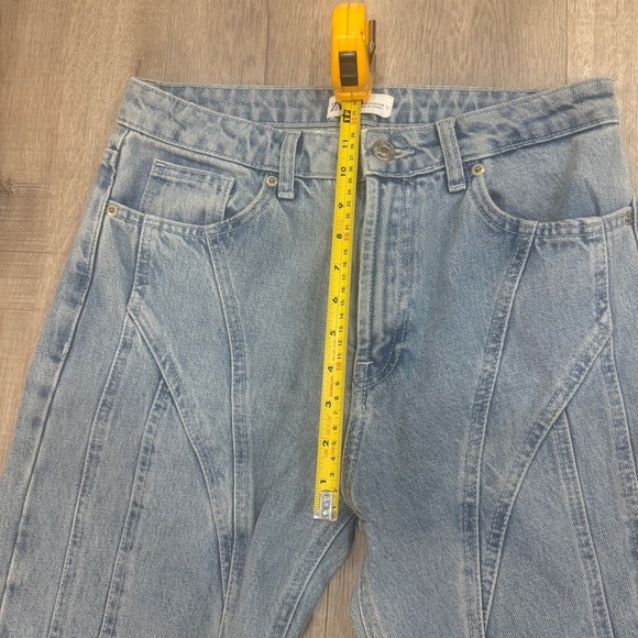 Zara Mugler Inspired Blue Straight Leg Jeans Size US 8 Euro 40 - Picture 10 of 11